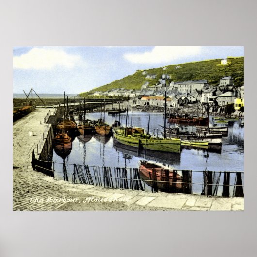 Alter Hafenblick, Mousehole Cornwall Poster (Vorne)