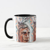 Alter Häuptling und Fraktalmuster Tasse (Links)