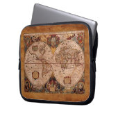 Alter Henricus Hondius’ 1630 AD Alte Weltkarte Laptopschutzhülle (Vorderseite Links)