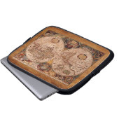 Alter Henricus Hondius’ 1630 AD Alte Weltkarte Laptopschutzhülle (Vorne Knopf)