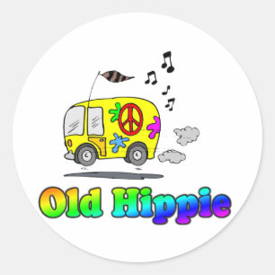 Alter Hippie-Bus Runder Aufkleber