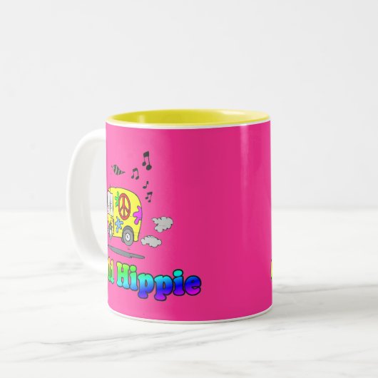 Alter Hippie-Bus Zweifarbige Tasse (Vorderseite Links)