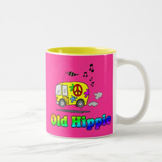 Alter Hippie-Bus Zweifarbige Tasse (Rechts)