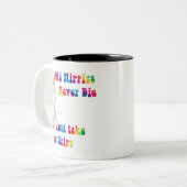 Alter Hippies Zweifarbige Tasse (Vorderseite Links)