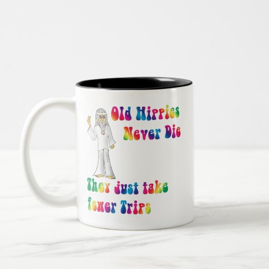Alter Hippies Zweifarbige Tasse (Links)