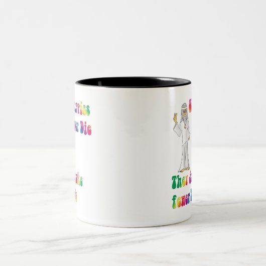 Alter Hippies Zweifarbige Tasse (Mittel)