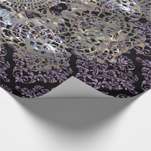 Alter Hollywood-Damastcooler Chic elegant Geschenkpapier (Ecke)