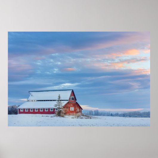 Alter Holzroter Stall im Untertal Poster (Vorne)