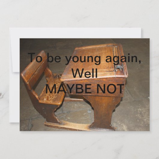 Alter Holzschreibtisch und Sessel - Einladung (Vorderseite)