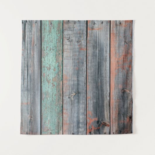 Alter Holzzaun in verschiedenen Farben, Trend Wandteppich (Vorderseite)