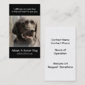 Alter Hundetierrettungs-Visitenkarte Visitenkarte (Vorne/Hinten)