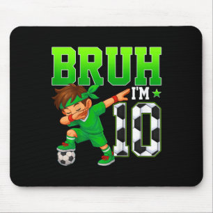 Alter ich bin 10 Fußball 10. Geburtstagsfeier Jung Mousepad