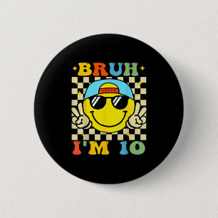 Alter ich bin 10 Jahre alt Blau Geburtstag Jungen Button