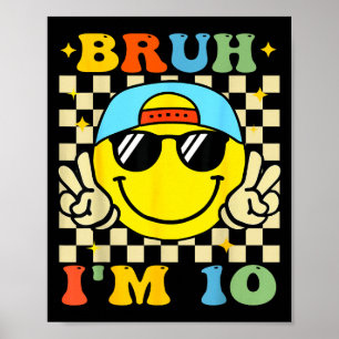Alter ich bin 10 Jahre alt Blau Geburtstag Jungen Poster