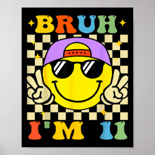 Alter ich bin 11 Jahre alt lila Geburtstag Jungen  Poster