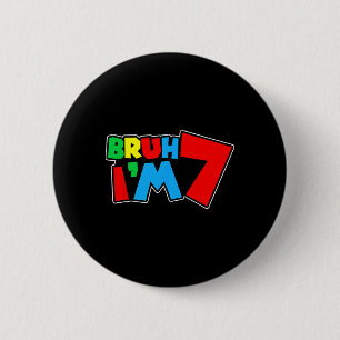 Alter ich bin 7 Es ist mein 7. Geburtstag Sieben 7 Button