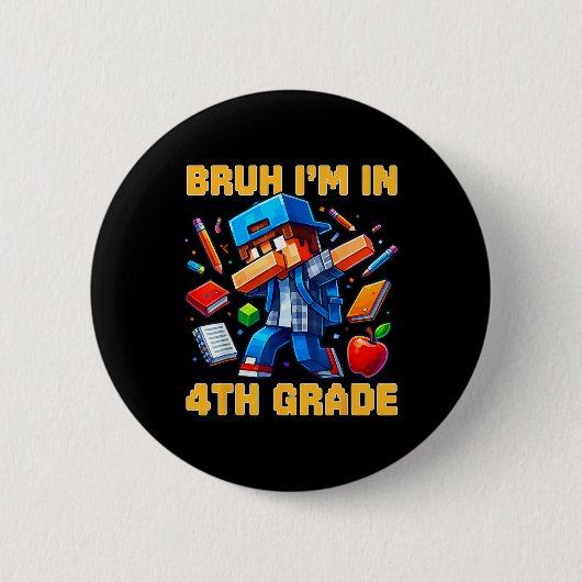 Alter ich bin in der 4. Klasse Dabbing Jungs Kids Button (Vorderseite)