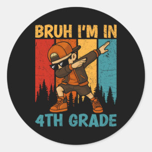 Alter ich bin in der 4. Klasse Vierter Klasse Dabb Runder Aufkleber
