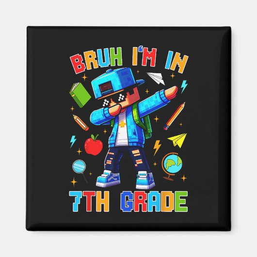 Alter ich bin in der 7. Klasse Dabbing Lustiger Ga Magnet (Vorne)