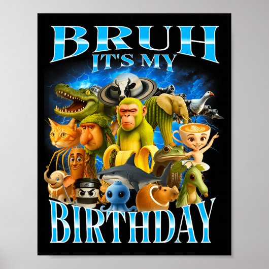 Alter, ich habe Geburtstag, lustiger Brainrot Poster (Vorne)