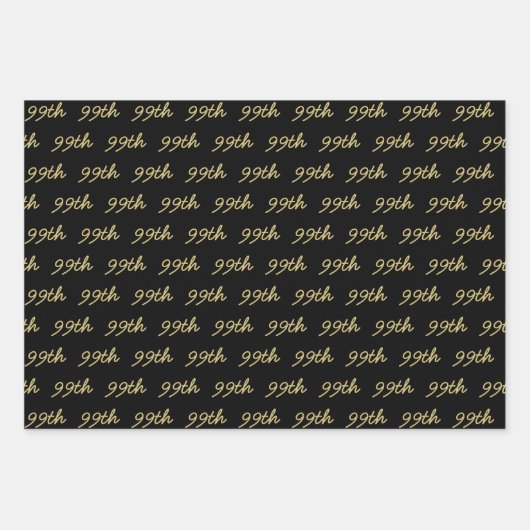 Alter: Ihr individuelles Zahlenmuster - Schwarz un Geschenkpapier Set (Vorderseite 3)