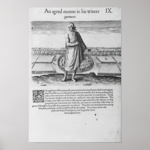 Alter indischer Mann in seinem Winter-Kleid Poster