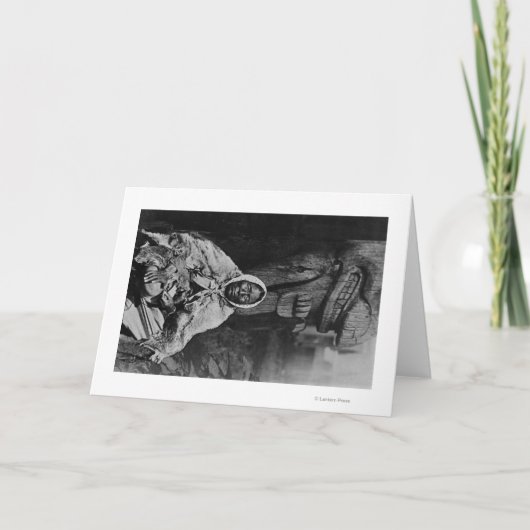 Alter indischer Medizinmann in Alaska-Fotografie Karte (Vorderseite)