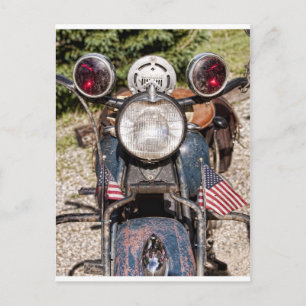 alter indischer Polizeikraftrad Postkarte