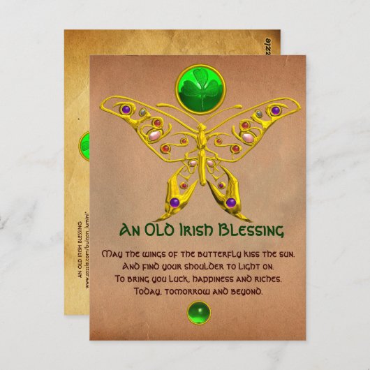 Alter irischer Segen für Luckparchment Postkarte (Vorne/Hinten)