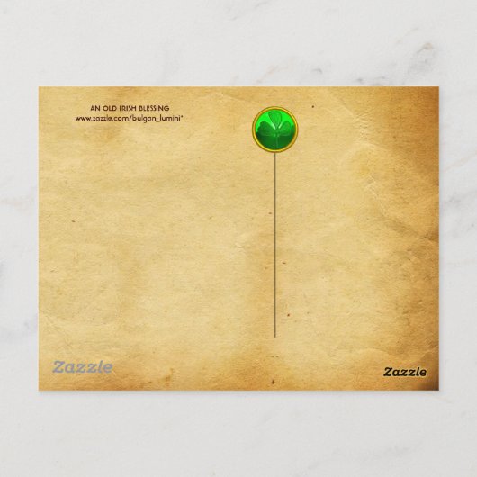 Alter irischer Segen für Luckparchment Postkarte (Rückseite)