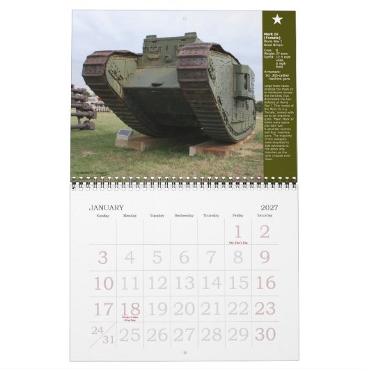 Alter Ironsides 2012 Kalender (Jan 2027)