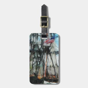 Alter Ironsides-Boston-Hafen-abstrakter Gepäckanhänger