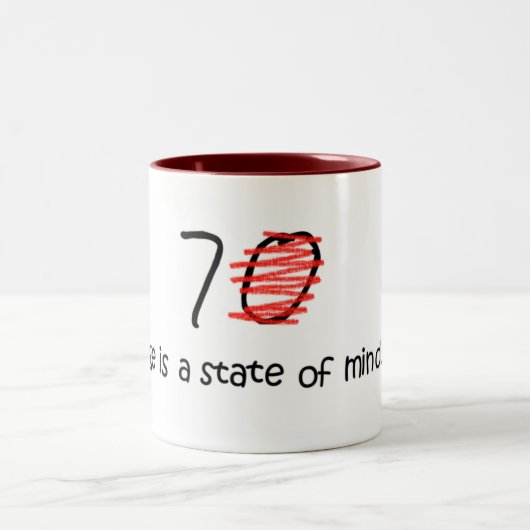 Alter ist ein Staat von Verstand - 70 Zweifarbige Tasse (Mittel)