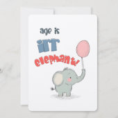Alter ist irr-ELEPHANT! | Eine Jumbo-Sized Geburts Einladung (Vorderseite)