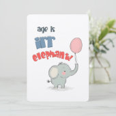 Alter ist irr-ELEPHANT! | Eine Jumbo-Sized Geburts Einladung (Stehend Vorderseite)