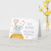 Alter ist irrelephanischer Niedlicher Elefant Funn Karte (Gelbe Blume)