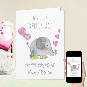 Alter ist irrelephanischer Niedlicher Elefant Funn Karte