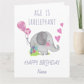 Alter ist irrelephanischer Niedlicher Funny Elepha Karte (Vorderseite)