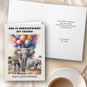 Alter ist irrelephant Elefanten Lustige Geburtstag Karte