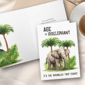 Alter ist irrelephäre Falten Elephant Funny Geburt Karte