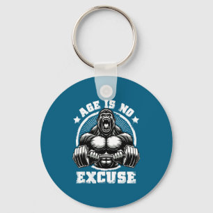 Alter ist keine Ausrede Gorilla Gewichtheben Fitne Schlüsselanhänger
