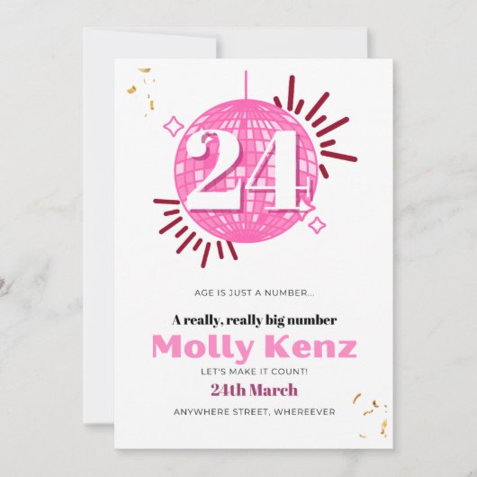 Alter ist nur eine Geburtskarte für Erwachsene Einladung (Vorderseite)