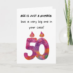 Alter ist nur eine Zahl 50. Geburtstagskarte Karte
