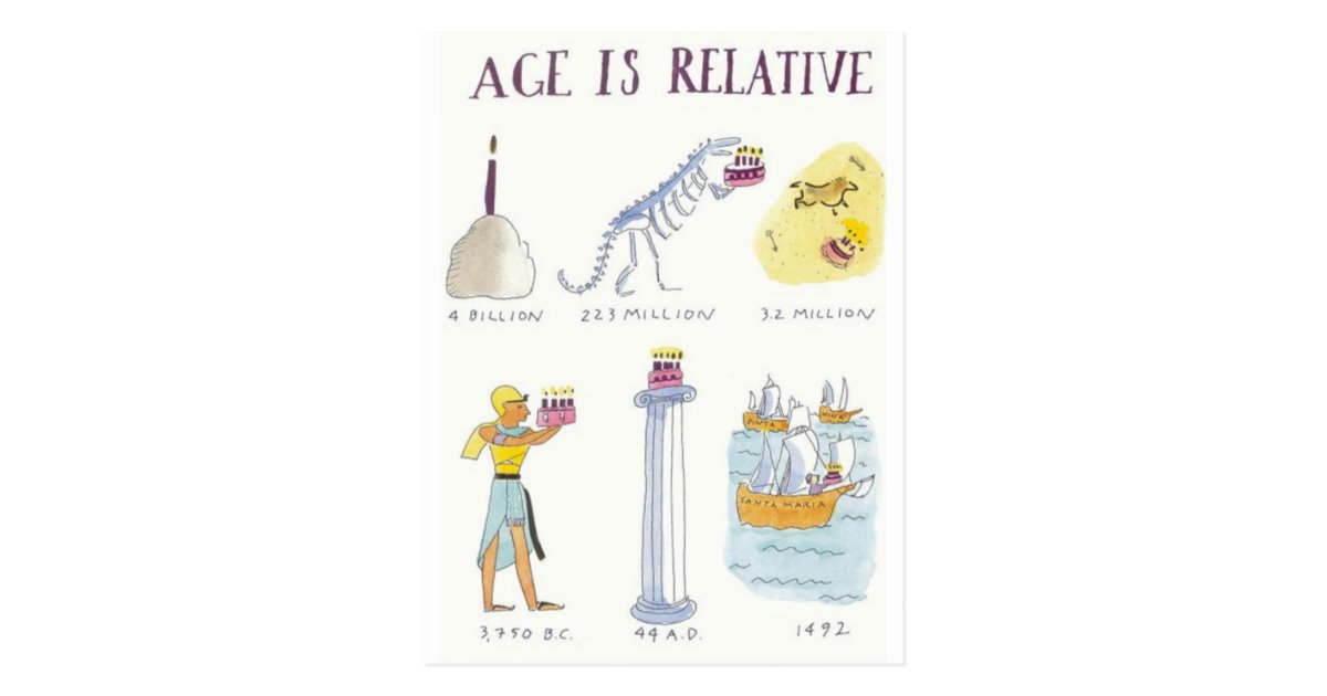 Alter ist relativ postkarte Zazzle.de