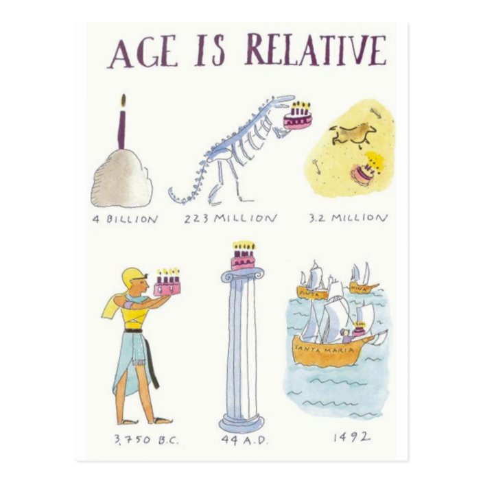 Alter ist relativ postkarte Zazzle.de