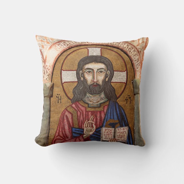 Alter Jesus Mosaik Kissen (Vorderseite)