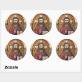 Alter Jesus Mosaik Runder Aufkleber (Blatt)