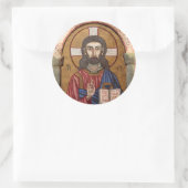 Alter Jesus Mosaik Runder Aufkleber (Tasche)