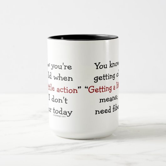 Älter kein Aktions-Sprichwort erhalten Tasse (Zentrum)