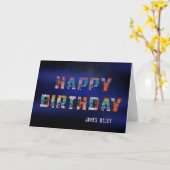 alter Kfz-Kennzeichengeburtstag Karte (Gelbe Blume)